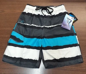 Kanu Surf Boys' Reflection Quick Dry UPF 50+ Beach Swim Trunk, Charcoal, Medium - Picture 1 of 3
