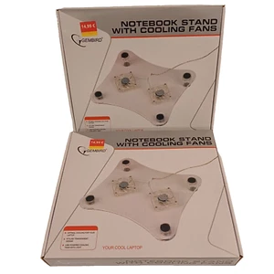 2 x Notebook Stand With Cooling USB Powered LED Fans Transparent Extra Quiet NEW - Bild 1 von 11