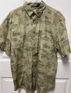 Camisa Vintage Banana Republic Talla M Manga Corta Safari Estampado Animal Abotonada - Imagen 1 de 10