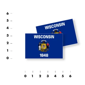 Wisconsin Flag Stickers Flag Decals Vinyl Indoor Outdoor Stickers Set of 4 - Picture 1 of 2