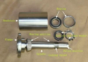 80 husillo de torno pequeño, conexión por tornillo, torno para carpintería, conjunto de cabezal - Imagen 1 de 8