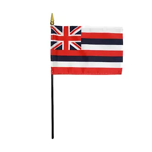 Hawaii HI State Polyester Miniature Tabletop Desk Flag 4" X 6" (12 Pack) - Picture 1 of 3