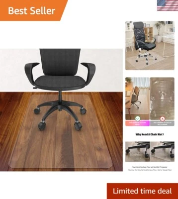 Durable 48x48'' Office Chair Mat for Hardwood Floors - PVC Protection & Style - Image 1 of 4