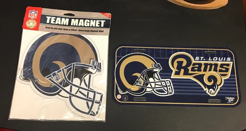 2 Lot NFL Rams Team Magnet Vinyl 8” & License Plate St. Louis Rams NEW Cover