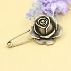 Rose Pin / Men's Antique Gold Rose Safety Pin Brooch Wedding Lapel Boutonniere