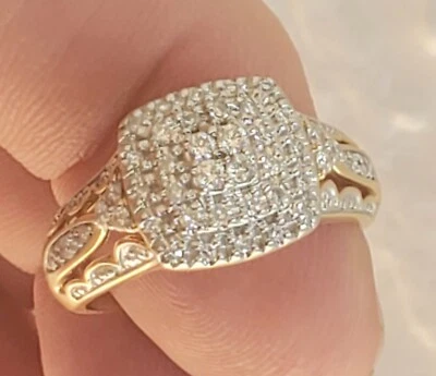 10kt Yellow Gold, Keepsake, 3/8 cttw Diamond Ring (5.1g). Size 6.75 (OGJ2206) - Image 1 of 4