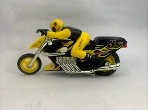 Hot Wheels Drag Team Motorcycle Yellow With Figure Mattel 2001 Loose 7" - Picture 1 of 14