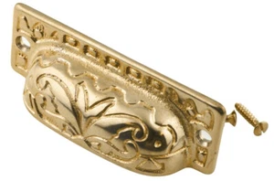(12 Pack) 2-7/8" Eastlake Solid Cast Bin Pull - Ready to Patina Polished Brass - Picture 1 of 1