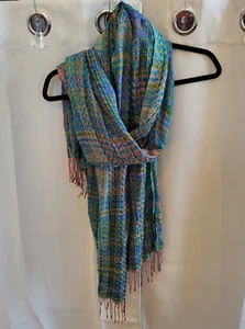 AHUJASONS Scarf Soft Wool Modal Colorful Woven Lightweight Made in India 16470 - Picture 1 of 5