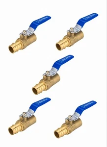 EFIELD 5 PCS Pex-A Expansion 3/4 " X 3/4" Sweat Full Port Brass Ball Valve - Picture 1 of 6