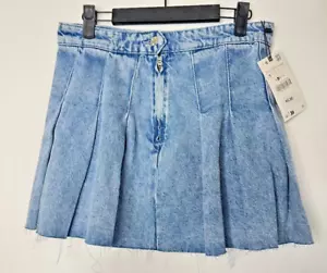 Zara Womens Blue Denim Jean Mini Skirt Size Small *NEW - Picture 1 of 10
