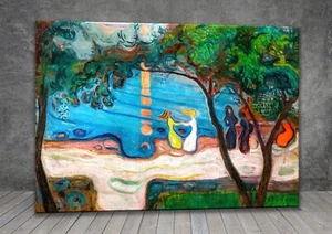 Edvard Munch Dance on the Beach LANDSCAPE CANVAS PAINTING ART PRINT WALL 1202x - Picture 1 of 8
