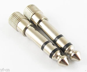 10x Silver Stereo 6.35mm 1/4" Male to 3.5mm 1/8" Female Headphone Audio Adapter - Picture 1 of 5