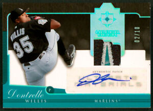 2005 Ultimate Collection Materials DONTRELLE WILLIS Auto 3 Color Patch Rare #/10