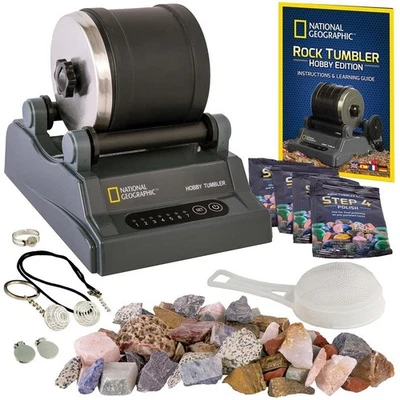 Rock Tumbler Kit with Rough Gemstones and Polishing Grits for STEM Fun - Image 1 of 4