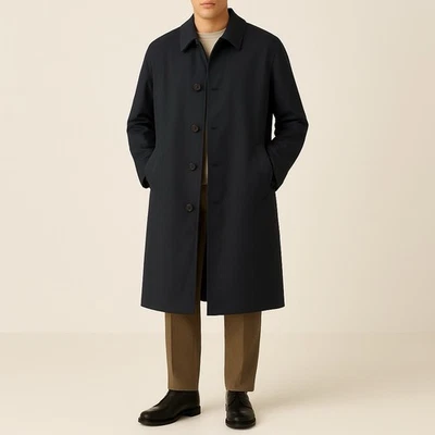 Banana Republic Y2K Trench Coat Black Raincoat Men’s Size XL Vintage Spring 2001 - Image 1 of 4