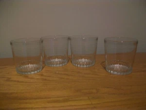 Set of 4 Anchor Hocking Mid Century Tumblers 10 oz. Ribbed Base 3.5" high - Picture 1 of 7