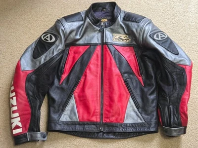Chaqueta de cuero para motocicleta AGV Suzuki GSXR 46 grande Foto 1 de 4