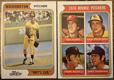 1974 Topps Rookie Pitchers #599 Washington "Nat'l Lea." ERROR Variación SP EXMT+ Foto 1 de 2