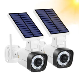 Solar Battery Powered Metal Fake Security Camera, Dummy Cameras, Motion-Activ... - Picture 1 of 7