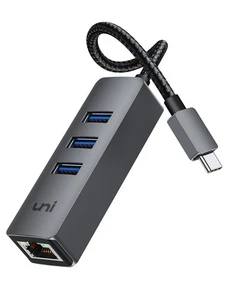 uni USB-C to Ethernet Adapter, USB C HUB Ethernet 1Gbps with USB 3.0 4IN1, [T... - Picture 1 of 10