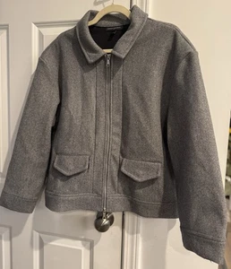 Banana Republic F Damenjacke Melton Volumenärmel hellgrau Größe Large gebraucht, in einwandfreiem Zustand - Bild 1 von 8