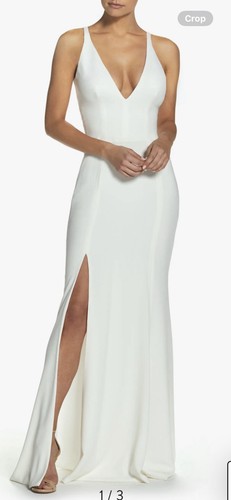 OFF WHITE Abito grande nuovo senza etichette ABITO LA POPOLAZIONE Iris spacco crepe bianco sporco matrimonio
