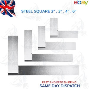 4PC ENGINEERS STEEL SQUARE SET 2", 3", 4" , 6" MEASURING SQUARE HIGH QUALITY - Picture 1 of 2