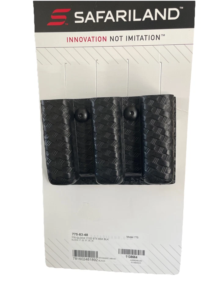 Safariland 775 Slimline Open Top Triple Magazine STX Pouch - Black (775-83-13) - Image 1 of 1