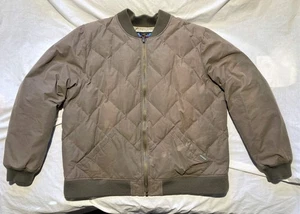 Chaqueta de bombardero Eddie Bauer 1936 Skyliner plumón diamante acolchado bronceado cremallera completa trabajo - Imagen 1 de 8