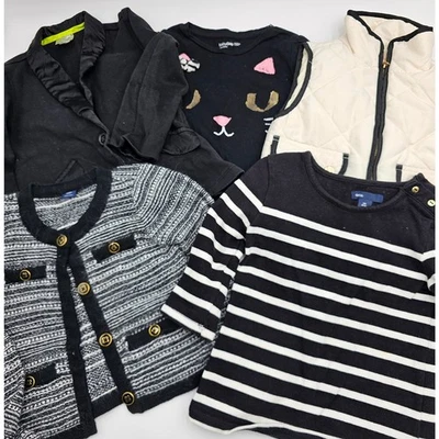5 Piece Gap/GB Girls/Dsigned Girl's Size 4/5 Black & White Tops & Jackets Lot - Image 1 of 4