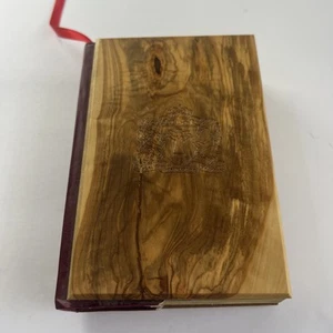 Vintage HOLY BIBLE Olive Wood Cover King James Jerusalem Leather Spine - Picture 1 of 23