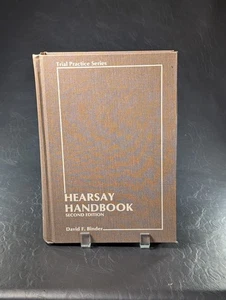 Hearsay Handbook David Binder Hardcover Lawyer Trial Practice W/ 89' Supplement - Bild 1 von 11