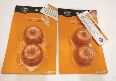 2 Packs Of Pumpkin Tea Lights Decorations Fall Decor LED Orange Pumpkin Lights - Image 1 of 4