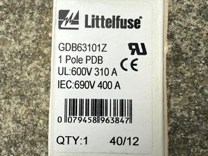 Littelfuse GDB63101Z 400A 1-POLE IEC/UL Distribution Block Fuse Holder BRAND NEW - Picture 1 of 5