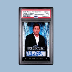 2025 METAL POP CENTURY EMILIO ESTEVEZ 1/1 AUTO-SILVER KALEIDOSCOPE PSA 9 - Picture 1 of 8