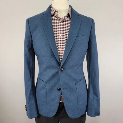Penguin Munsing Wear Men's Flannel Sport Coat Blazer Two Button Blue MEDIUM - Image 1 of 4