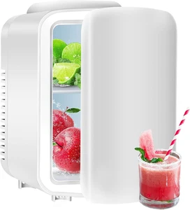 Portable Mini Fridge, 4L/6 Can Cooler and Warmer Compact Refrigerator 4 L - Picture 1 of 12