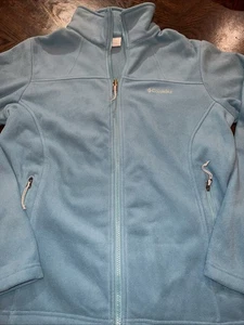 Columbia Fleecejacke Damen Größe Large L türkis blau grün durchgehender Reißverschluss - Bild 1 von 9