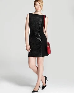Vestido Milly Negro Panel Arrugado Nina $395 Nuevo con etiquetas 12 - Imagen 1 de 1