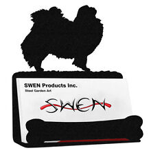 Swen Products Japanese Chin Dog Black Metal Business Card Holder