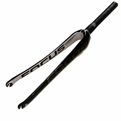 Focus 6th Element Pro Full Carbon Fork 700c Rim  190mm Tapered Black White - Image 1 of 4