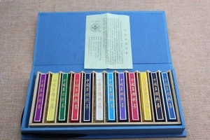 12pcs Chinese Brush Painting Ink Stick HuiMo Hukaiwen 12 Color Pigment Inkstick  - Picture 1 of 16