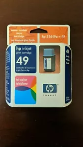 HP49 Printer Ink Inkjet HP 49 51649a Cartridge Tri Color Sealed Expired 2003 - Picture 1 of 5