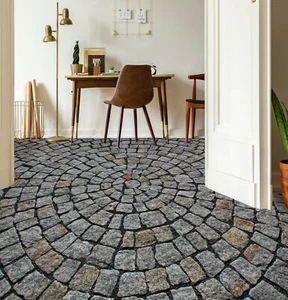 Calcomanía de papel tapiz de piso 3D gris piedra 1335 mural estampado de pared Zoe Reino Unido - Imagen 1 de 5