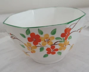 Delphine Bone China Orange Floral Coffee 4.5'' inches Sugar Bowl Art Design - Picture 1 of 4