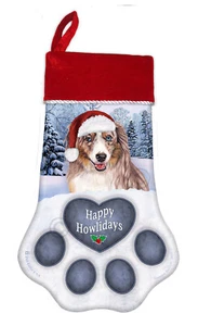 Christmas Stocking - Red Merle American Shepherd - Picture 1 of 1