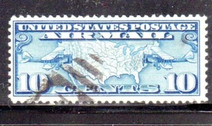 #C7 10 CENT MAP OF THE U.SA. FANCY CANCEL F-VF USED b - Picture 1 of 2