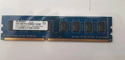 Memoria RAM PC8500 #D6 Elpida 2 GB 2Rx8 PC3-8500U DDR3 1066 MHZ 240 pines DIMM de escritorio Foto 1 de 3