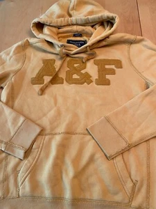 ABERCROMBIE & FITCH A & F LOGO HOODIE YELLOW SWEATSHIRT BOYS 7/8 XS - Picture 1 of 5